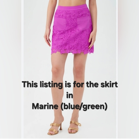 Trina Turk Flores Skirt Lace Marine NWOT - Picture 4 of 10